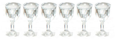 Dollhouse Miniature Cut Stemware, Empty Set, 6